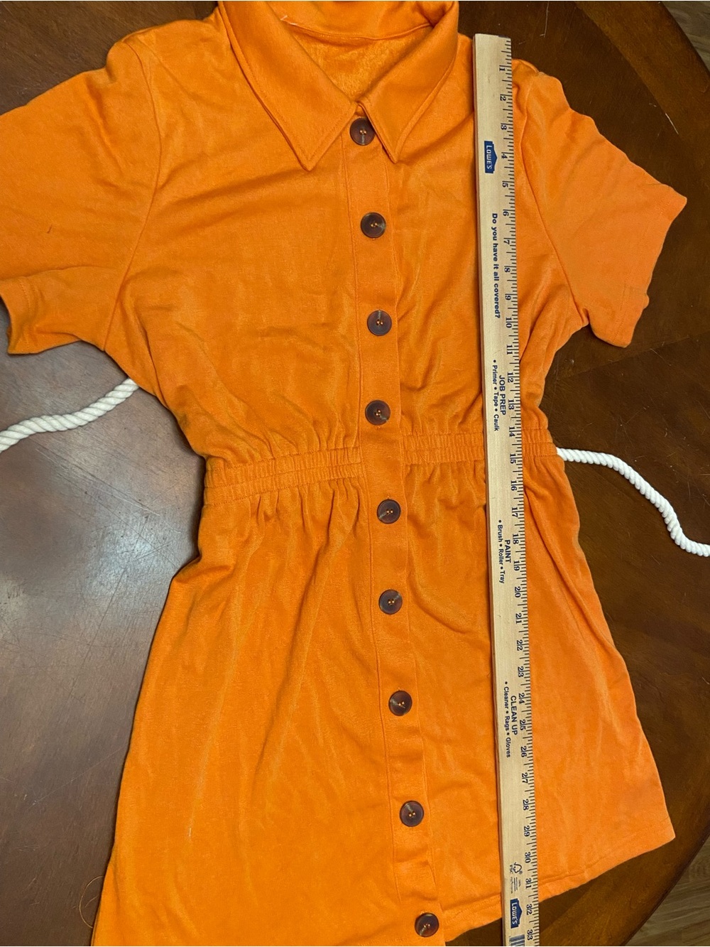 Cupshe Orange Button-Front Mini Dress with Rope Belt - Picture 11 of 12